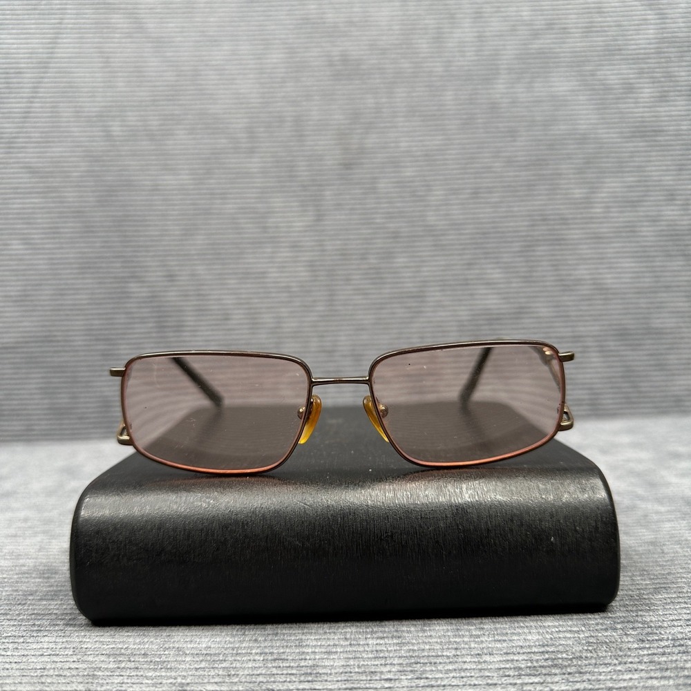 Salvatore Ferragamo 1604-B Gancini Metal Y2K Rectangular Tinted Glasses Italy 54